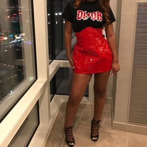 Red Underbust Corset Skirt